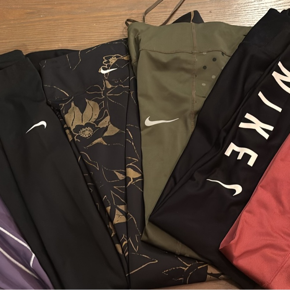 Nike Women's Leggings Bundle — Black, Olive & Red Accents
